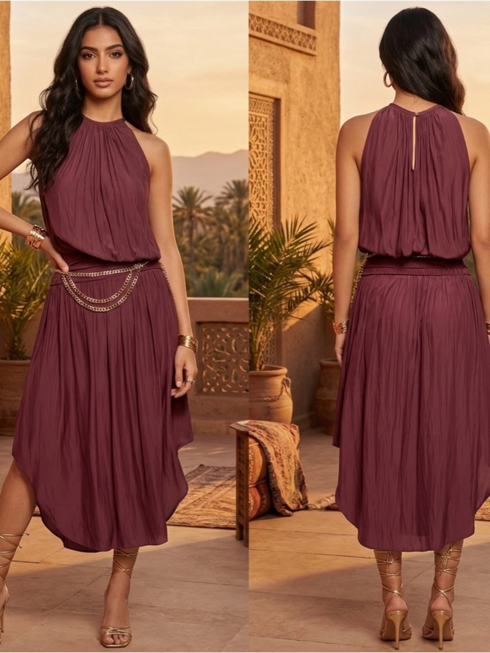 Ramy Brooke - Audrey Smocked
Midi Dress size large